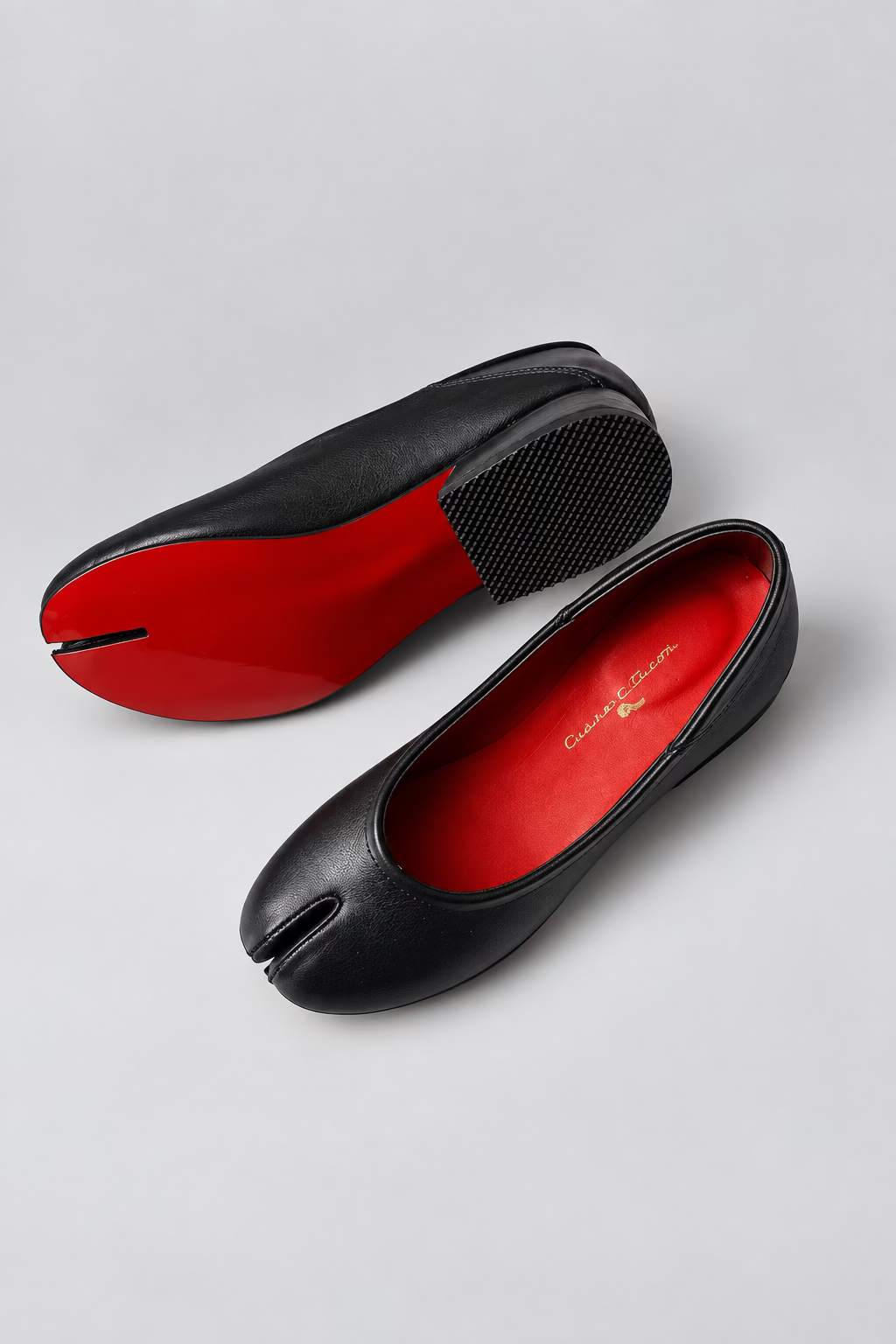 Zapatos Tabi de cuero negros hechos a mano – Cuarentatacos