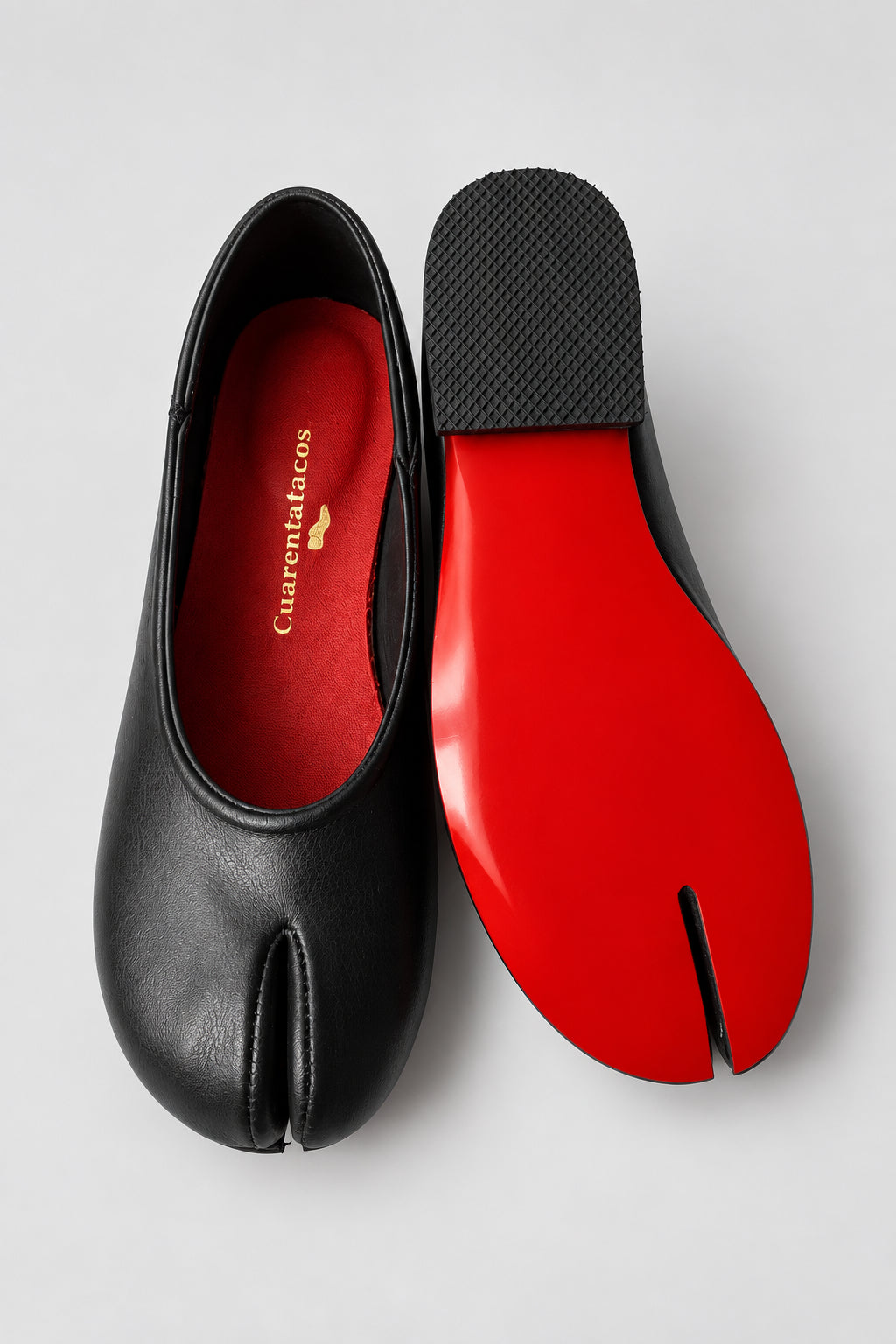 Zapatos Tabi de cuero negros hechos a mano – Cuarentatacos